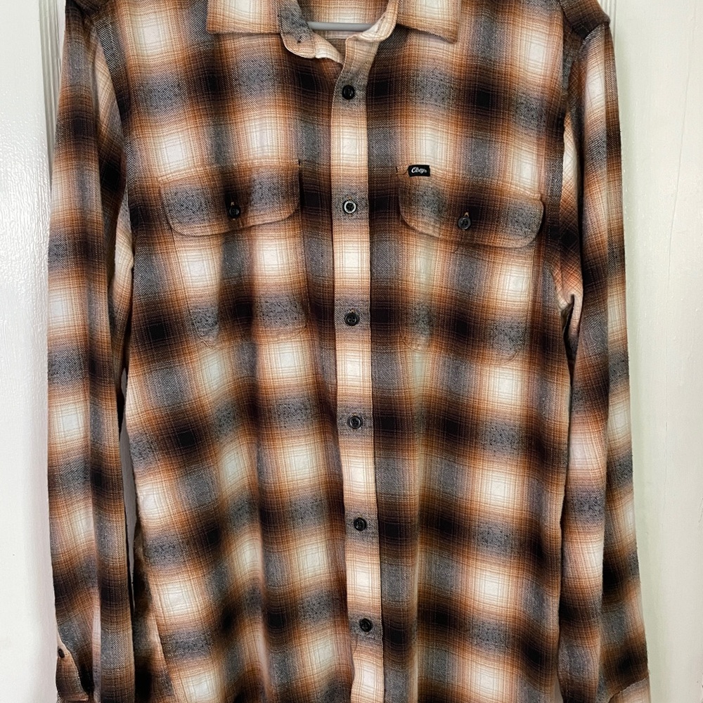 Obey Brown and Black Casual Button Down Shirt
